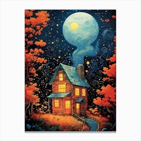 House At Night 1 Canvas Print