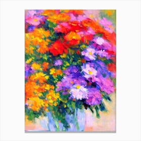 Yarrow Floral Abstract Block Colour Flower Canvas Print