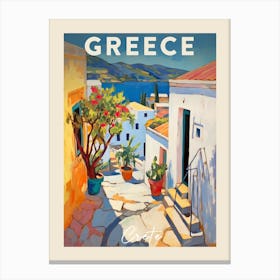 Crete Greece 4 Fauvist Painting  Travel Poster Canvas Print