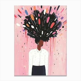 Woman With Afro 3 Canvas Print