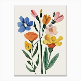 Painted Florals Freesia 4 Canvas Print