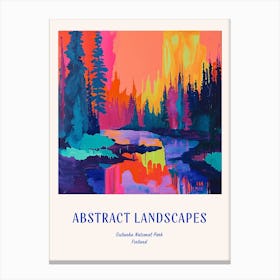 Colourful Abstract Oulanka National Park Finland 2 Poster Blue Canvas Print