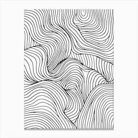 Abstract Wavy Lines Minimalist Line Art Monoline Illustration Canvas Print