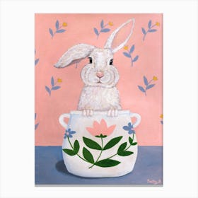 Rabbit In A Pot Canvas Print