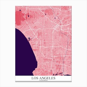 Los Angeles California Pink Purple Canvas Print