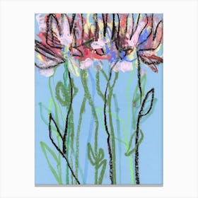 Abstract Blue Flowers  Canvas Print