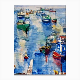 Port Of Chennai India Abstract Block harbour Canvas Print