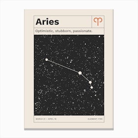 Aries Zodiac Sign Constellation Canvas Print