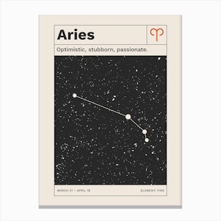 Aries Zodiac Sign Constellation Canvas Print