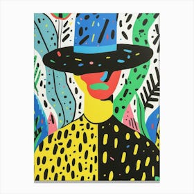 Man In Hat Style Abstract 2 Canvas Print