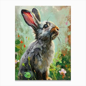 Silver Fox Rabbit Painting 1 Canvas Print