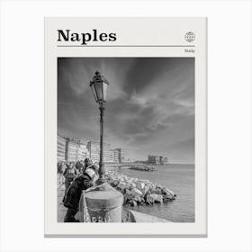 Naples Italy Black And White Canvas Print