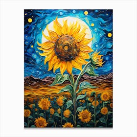 Sunflower Night Sky Canvas Print