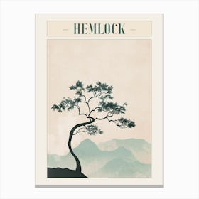 Hemlock Tree Minimal Japandi Illustration 1 Poster Canvas Print