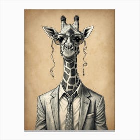 Giraffe In A Suit Canvas Print