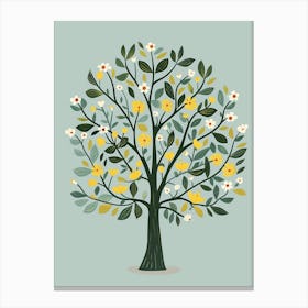 Sycamore Tree Flat Illustration 3 Canvas Print