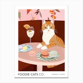 Foodie Cats Co Cat And Macarons 1 Canvas Print