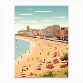 Brighton Beach, England, Graphic Illustration 2 Canvas Print