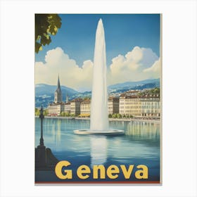 Aihrgdesign A Vintage Travel Poster Of Geneva Featuring The I 172c61b8 E01c 40fd 8128 0262746503e5 1 Canvas Print