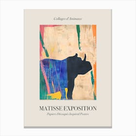 Hippopotamus 4 Matisse Inspired Exposition Animals Poster Canvas Print
