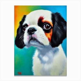 Japanese Chin Fauvist Style dog Canvas Print