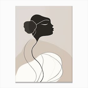 Woman Silhouette Line Art Abstract 2 Canvas Print
