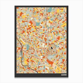 Madrid Spain Map Canvas Print