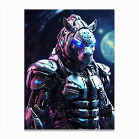 Zebra In Cyborg Body #3 Canvas Print