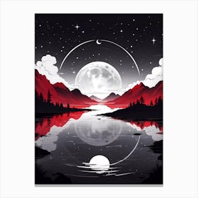 Moon In The Water Canvas Print