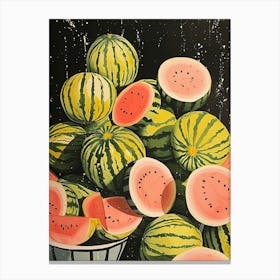 Art Deco Watermelon Explosion Canvas Print