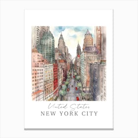 United States, New York City Storybook 7 Travel Poster Watercolour Canvas Print