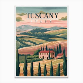 Tuscany Italy Travel Poster Canvas Print