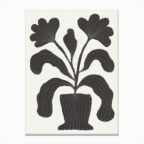 Linocut Flowers 2 Canvas Print