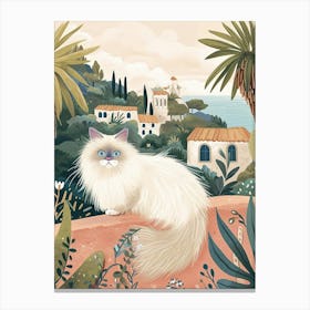 Himalayan Cat Storybook Illustration 4 Canvas Print