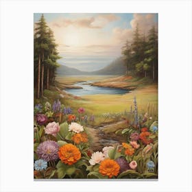 Flowers In The Meadow Canvas Print