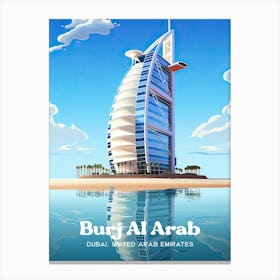 Burj Al Arab Dubai Luxury Hotel Travel Art Canvas Print