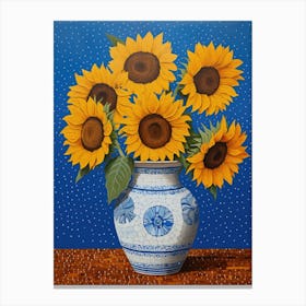 Sunflowers In A Vase 11 Canvas Print