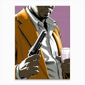 Man Holding A Gun Canvas Print