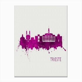 Trieste Italy City Purple Canvas Print