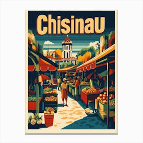 Aihrgdesign A 1970s Inspired Travel Poster For Chisinau 1 Canvas Print