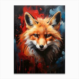 Red Fox painting Canvas Print