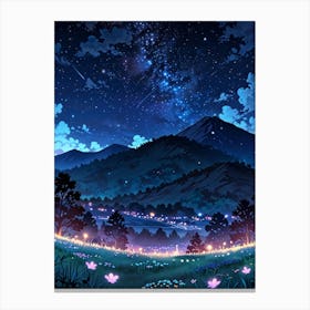 Night Sky Anime aesthetic 4 Canvas Print