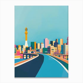 Osaka Japan 3 Colourful Illustration Canvas Print