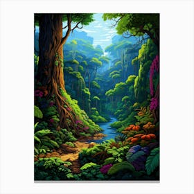Daintree Rainforest Pixel Art 1 Canvas Print