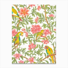 Parrot 2 William Morris Style Bird Canvas Print