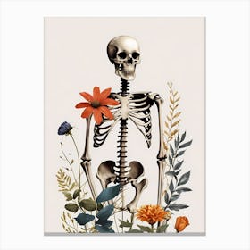 Floral Skeleton Botanical Anatomy (27) Canvas Print