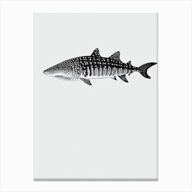 Whale Shark Black & White Drawing Canvas Print
