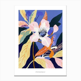 Colourful Flower Illustration Poster Periwinkle 1 Canvas Print