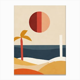 Abstract Beach Retro Canvas Print