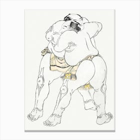 Hokusai Sumo Wrestling Canvas Print